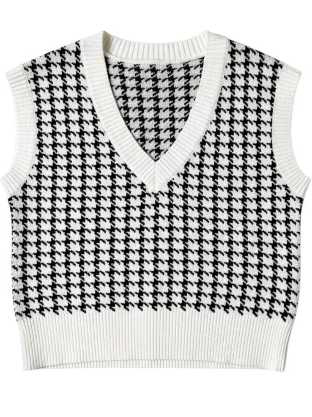 Princess Polly Ashton Oversized Houndstooth Sweater Vest Size S/M